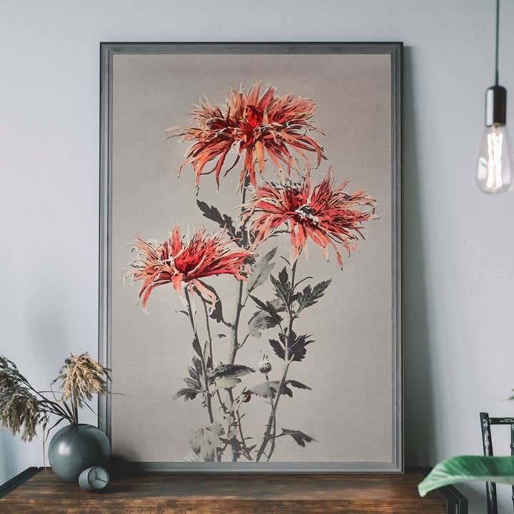 Kin-shi-shi Ogawa Kazumasa Flowers Print for wholesale by Ink & Drop