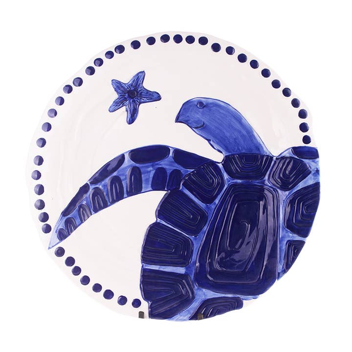 ASSIETTE PLATE TORTUE MAGIC SEA 10" - BLEU COBALT pour la vente par Blue Sky Clayworks