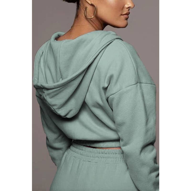 Paperdoll - Wholesale Tracksuit - Women's - Hooded Tracksuit Short Top and Wide Leg Pants 17