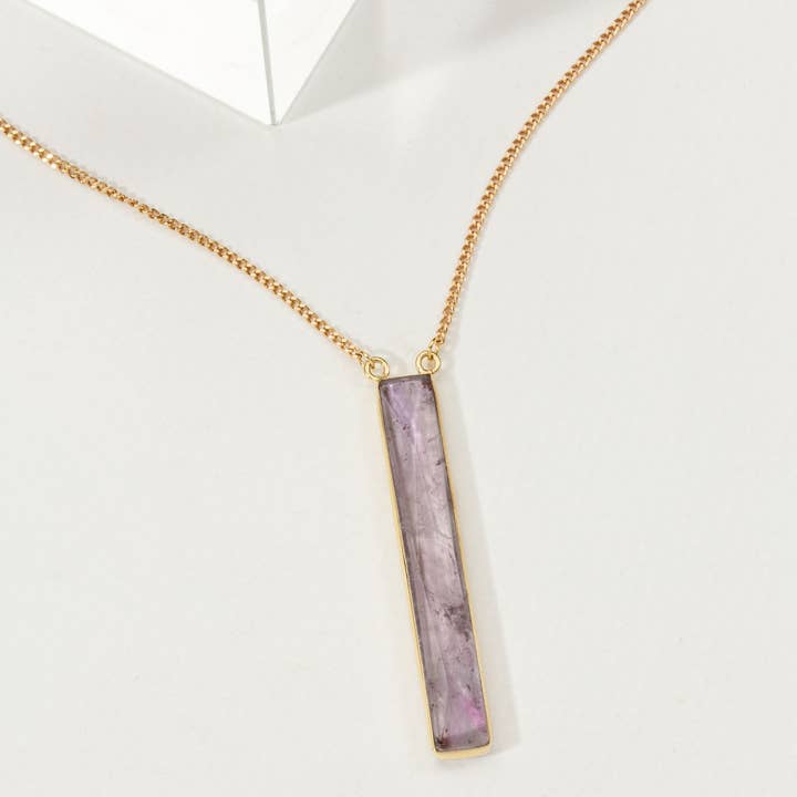Luna Norte - Wholesale Pendant/charm necklace - Sticks and Stones Long Necklace- Amethyst