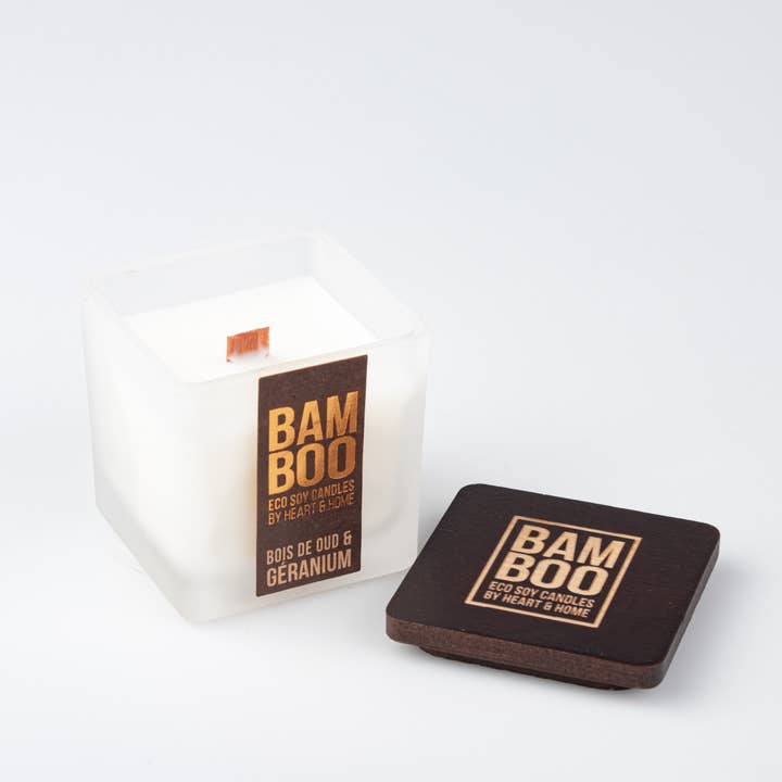 Kontiki - Wholesale Jar/Filled Candle - Oud & Geranium Wood Small Jar Candle - Heart&Home1