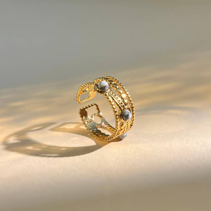 COSMOS - Wholesale Multi-Stone Ring - Adjustable stainless steel stone ring3