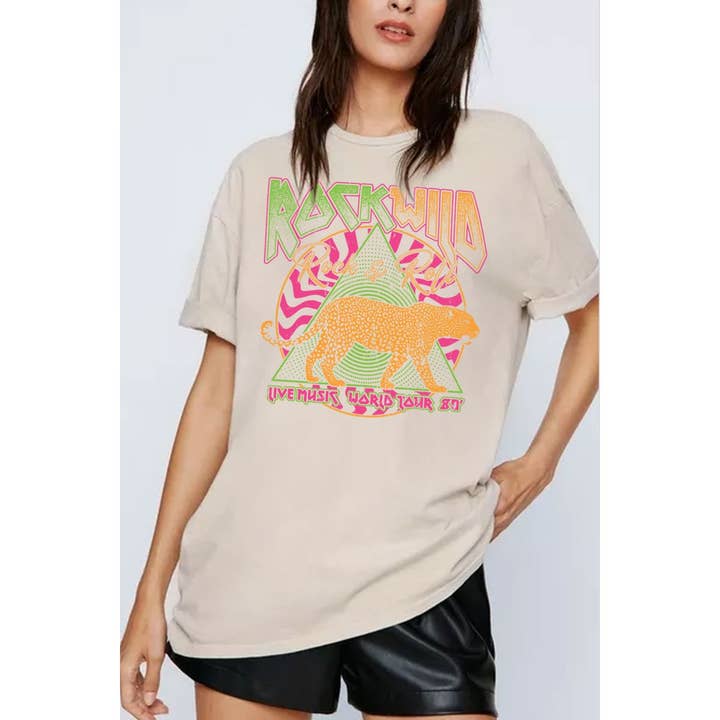 HRTandLUV - Wholesale Tunic - Women's - ROCK WILD OVERSIZED GRAPHIC TEE2