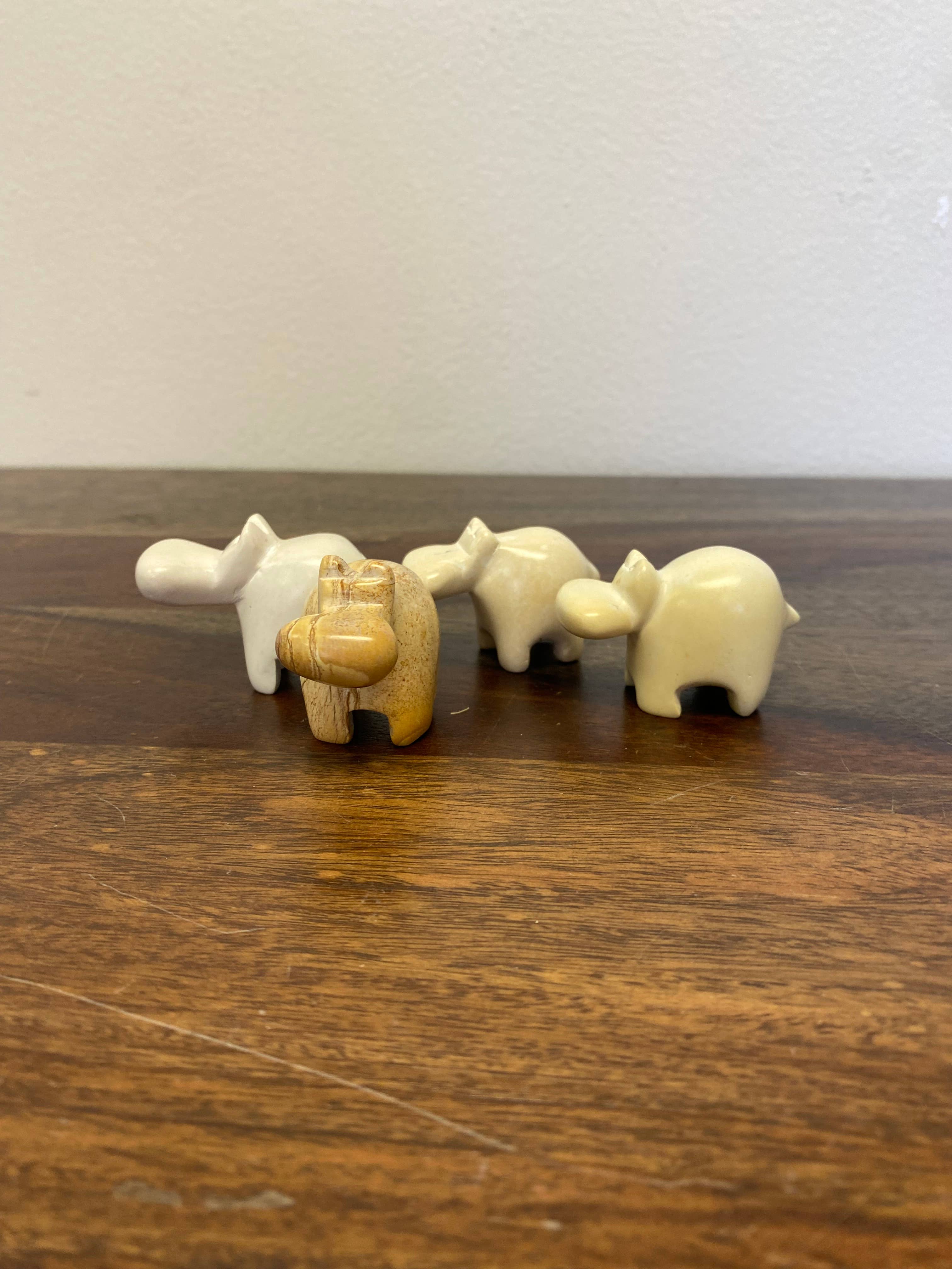 Gitzell FairTrade - Vente Figurine décorative - Figurine animalière en stéatite, petit hippopotame6