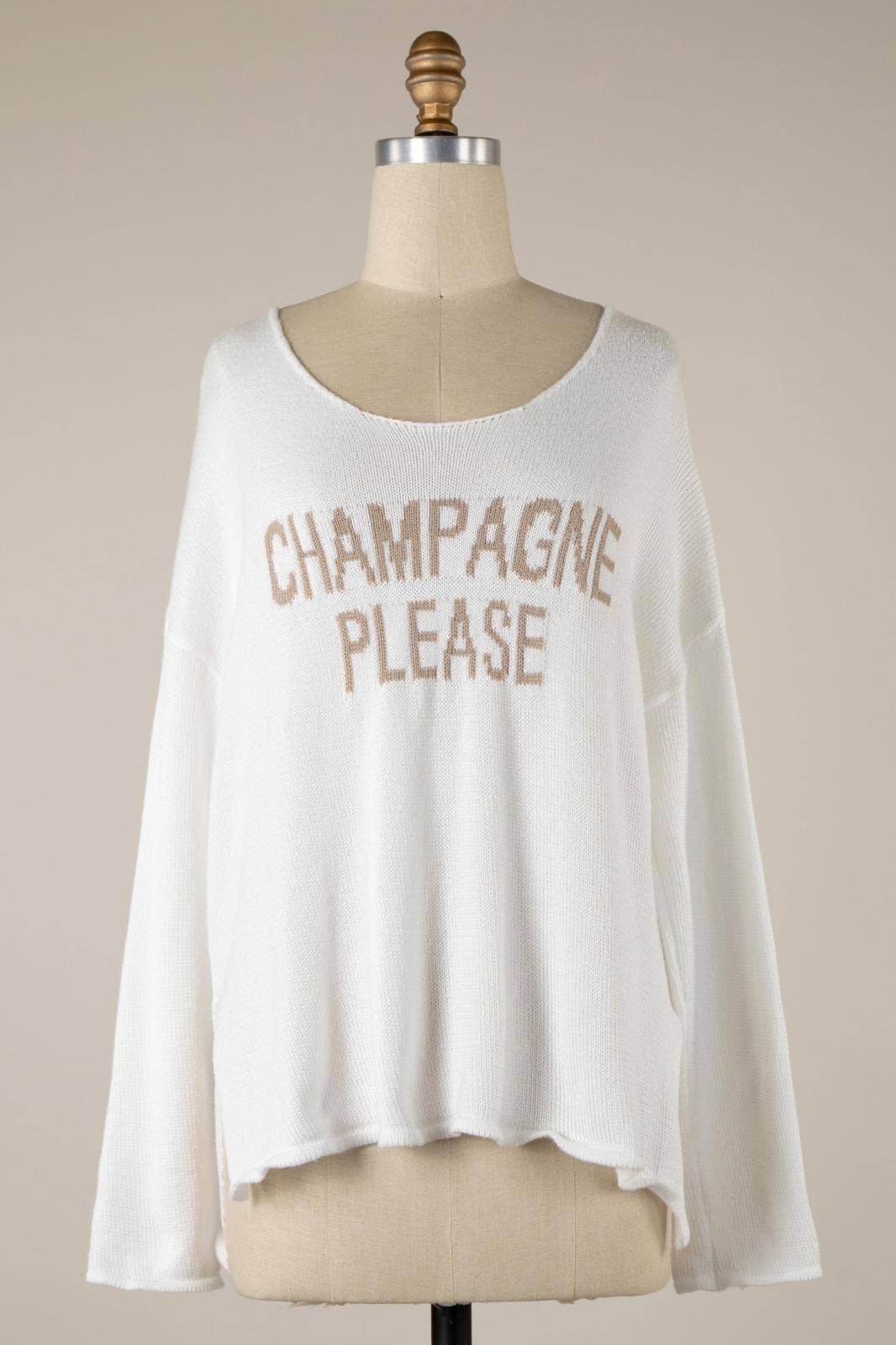 Ashley’s Clothing Design Inc. - Vente Pull en maille – femme - Champagne s'il vous plaît !1