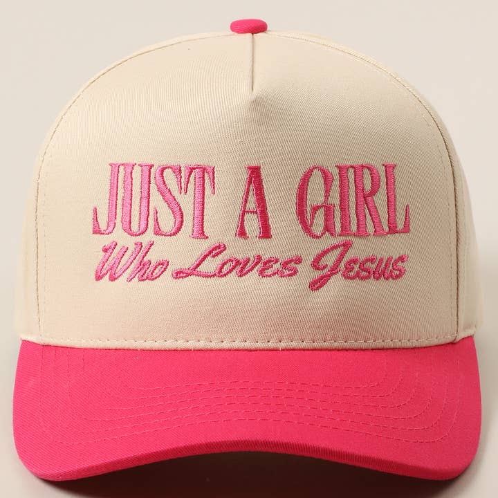 Fashion City - Wholesale Trucker Hat - Women's - Just A Girl Who Loves Jesus Embroidery Trucker Hat