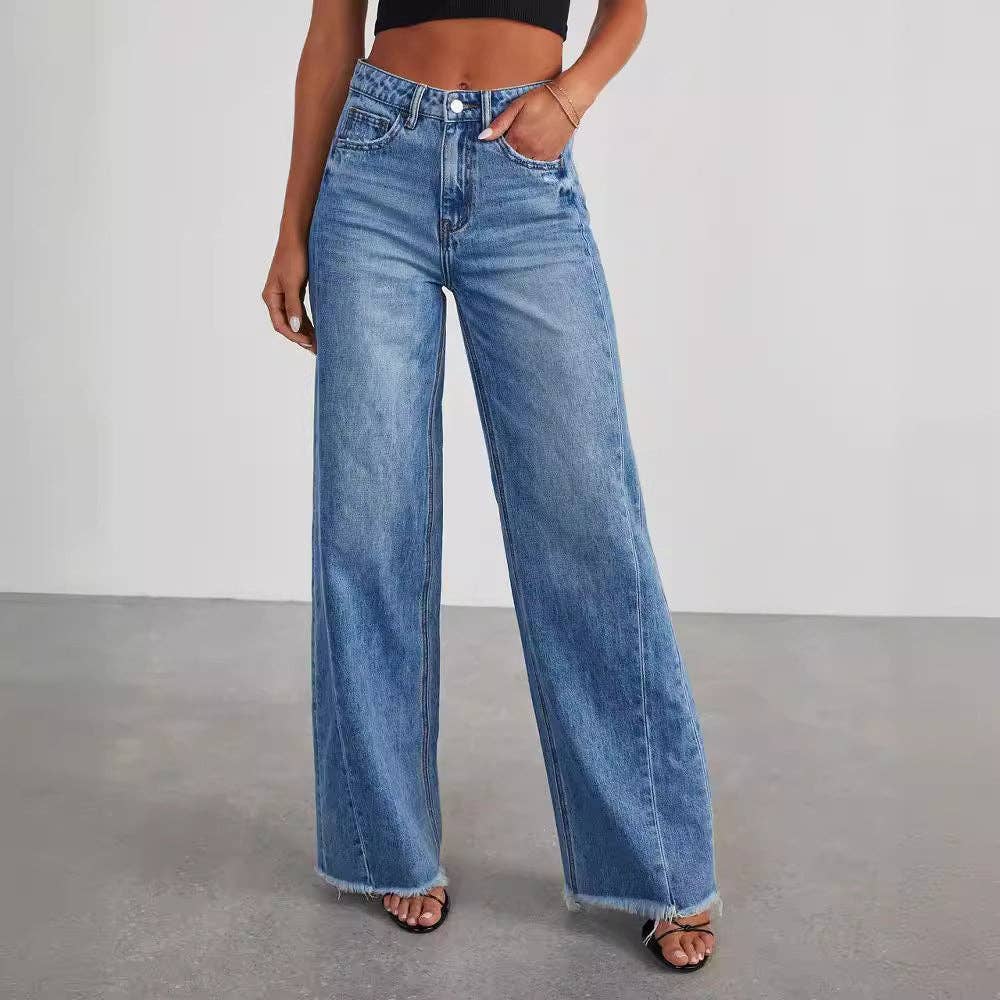 Dipped Shop - Wholesale Jeans - Women's - High Waist Denim Pant Wide Leg Jeans DPP30200