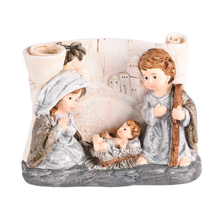 Nativity Holy Family On Scroll City 3.5H for wholesale by Dicksons