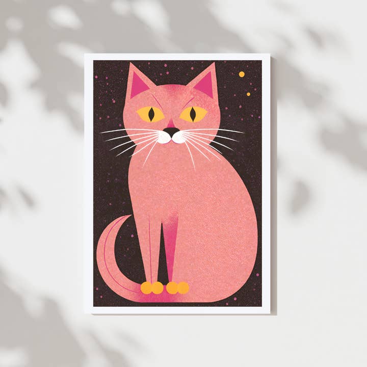 Cryptic Paper Co. - Wholesale Art Print - Minimalist Cat Contemporary Fall Art Print 1