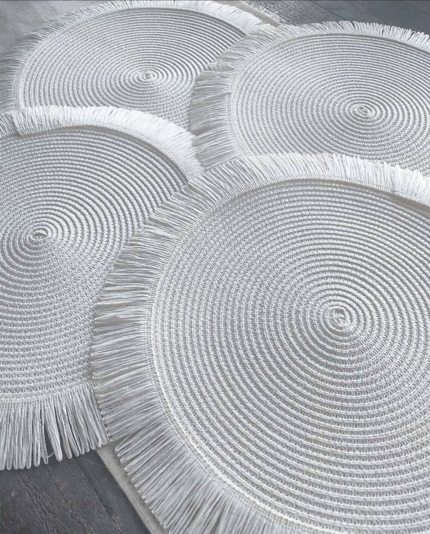 Fennco Styles - Wholesale Placemat - Handwoven Fringe Boho 15" Round Placemat14