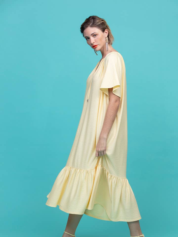 Midikleid aus luftigem Jacquard-Viskosegemisch für den Großhandel von Cotton Brothers