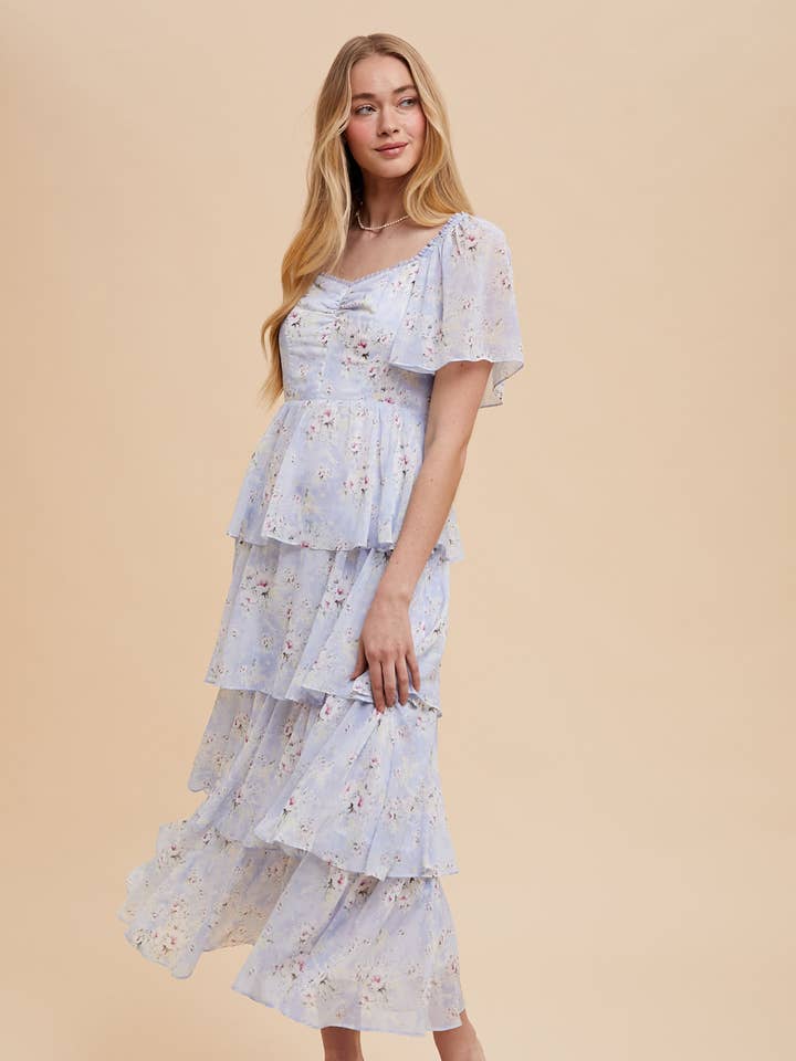 FLORAL TIERED FLOUNCE DRESS for wholesale by In Loom