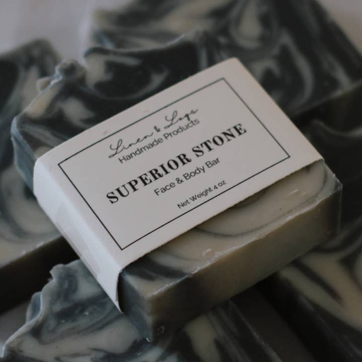 Charcoal and Bentonite Clay Soap Bars for wholesale by Linen and Logs LLC