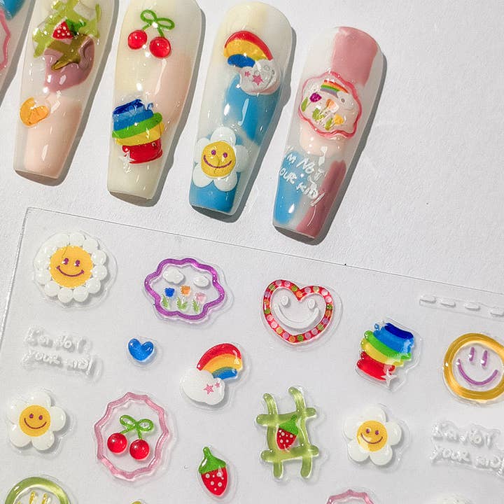 Hej Claws | Emoji 5D Jelly Nail Deco-klistermärken för wholesale av LULUFUNSTUDIO