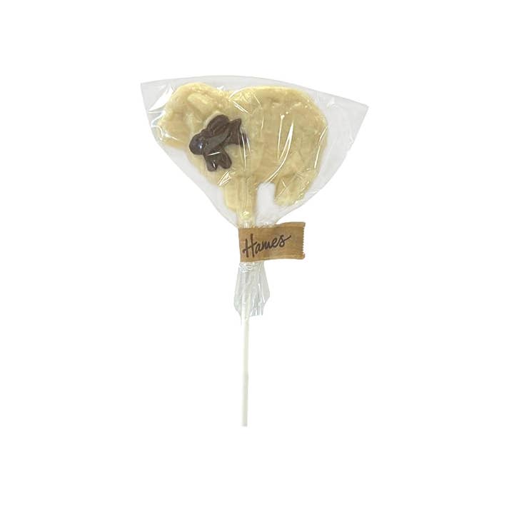 Hames Chocolates – wholesale Lollipop – UK ONLY. White Chocolate Farmyard Sheep Lollipop