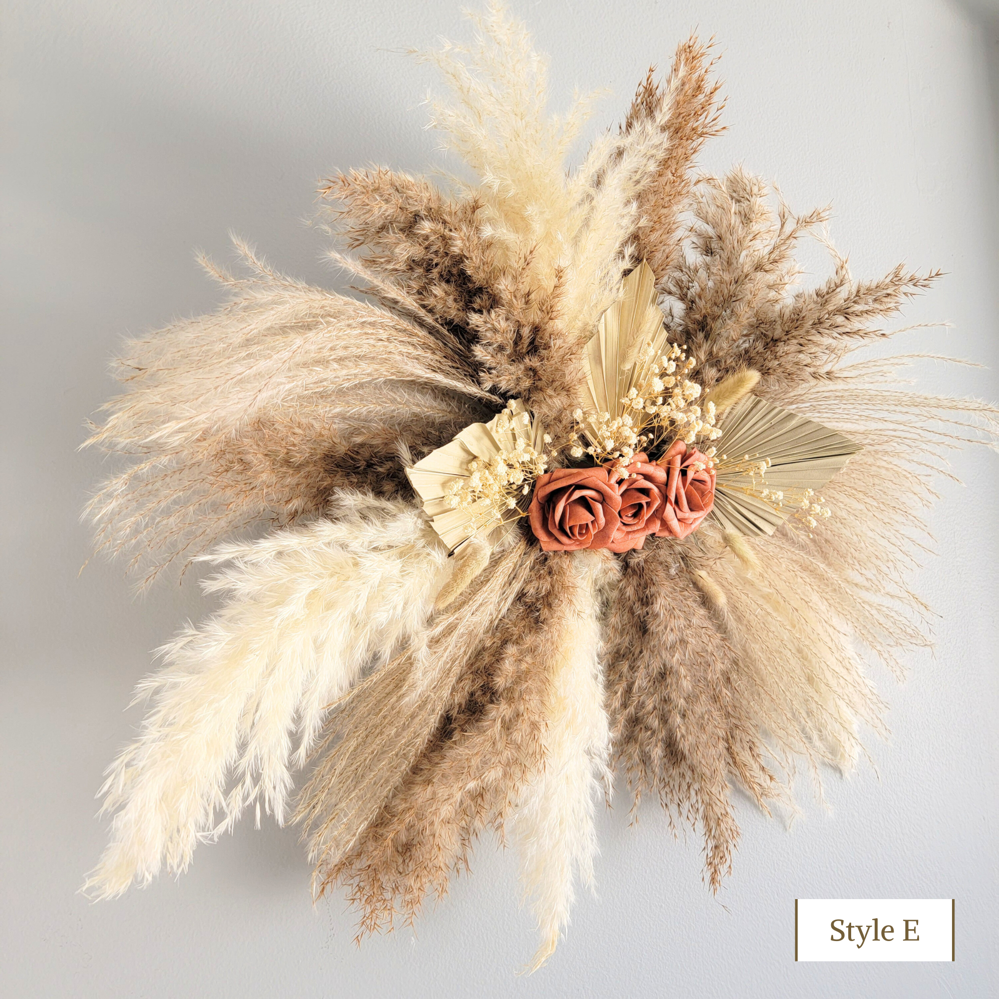 Pampas Design - Venta al por mayor Flores secas/prensadas - Arreglo de flores secas de pampas para arco o pared, bodas y eventos10