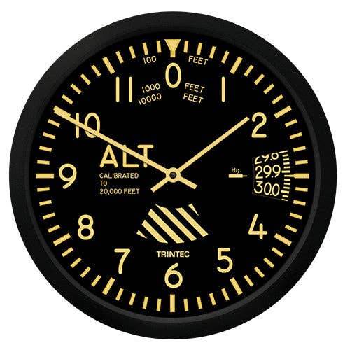 Trintec Industries Inc. - Wholesale Wall Clock - 10" Vintage Altimeter Round Clock0