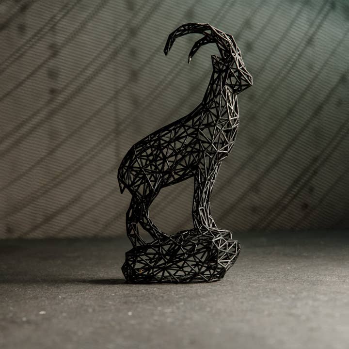 Geometric Capricorn Ibex Zodiac Sign Sculpture for wholesale by 3DOfficeAT