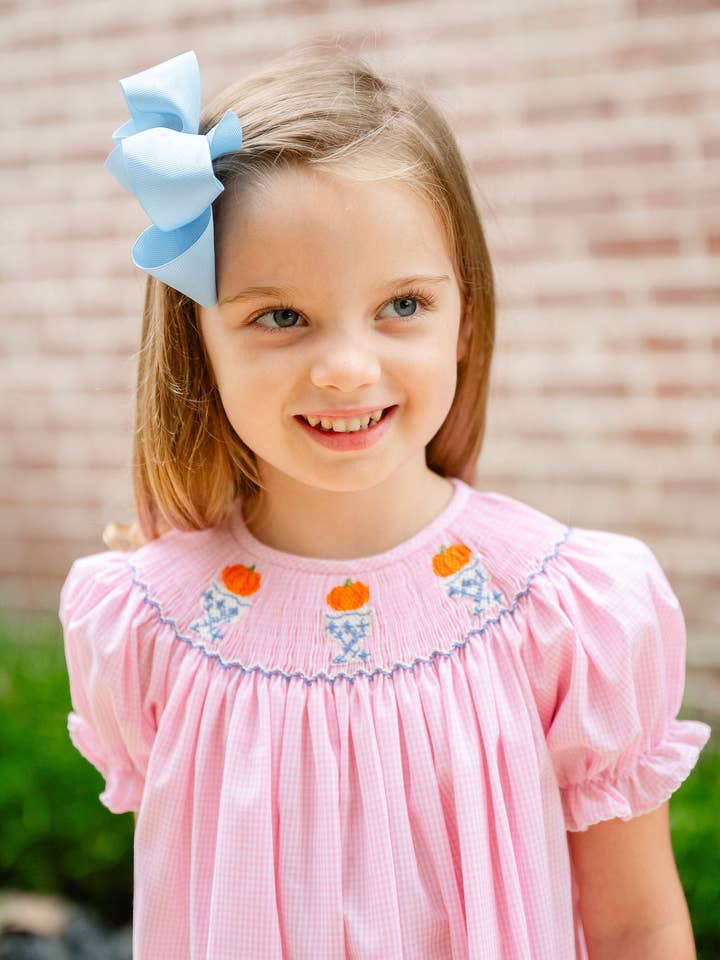 Ruth and Ralph - Wholesale Dress - Kids - Pumpkins Smocked Helen Dress2