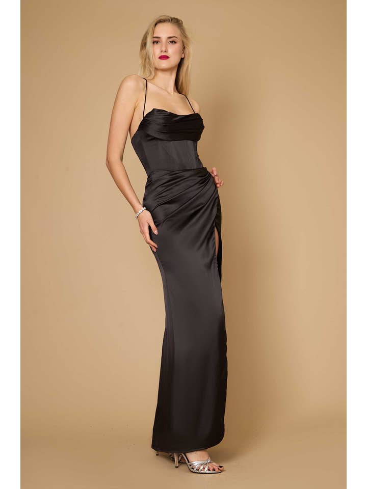 Kos Couture - Wholesale Gown - Women's - Corset Cowl Long Prom Dress 17