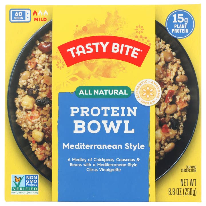 KeHE Distributors, LLC - Wholesale Shelf Stable Prepared Meal - Tasty Bite - Mediterranean Protein Bowl, 8.8oz