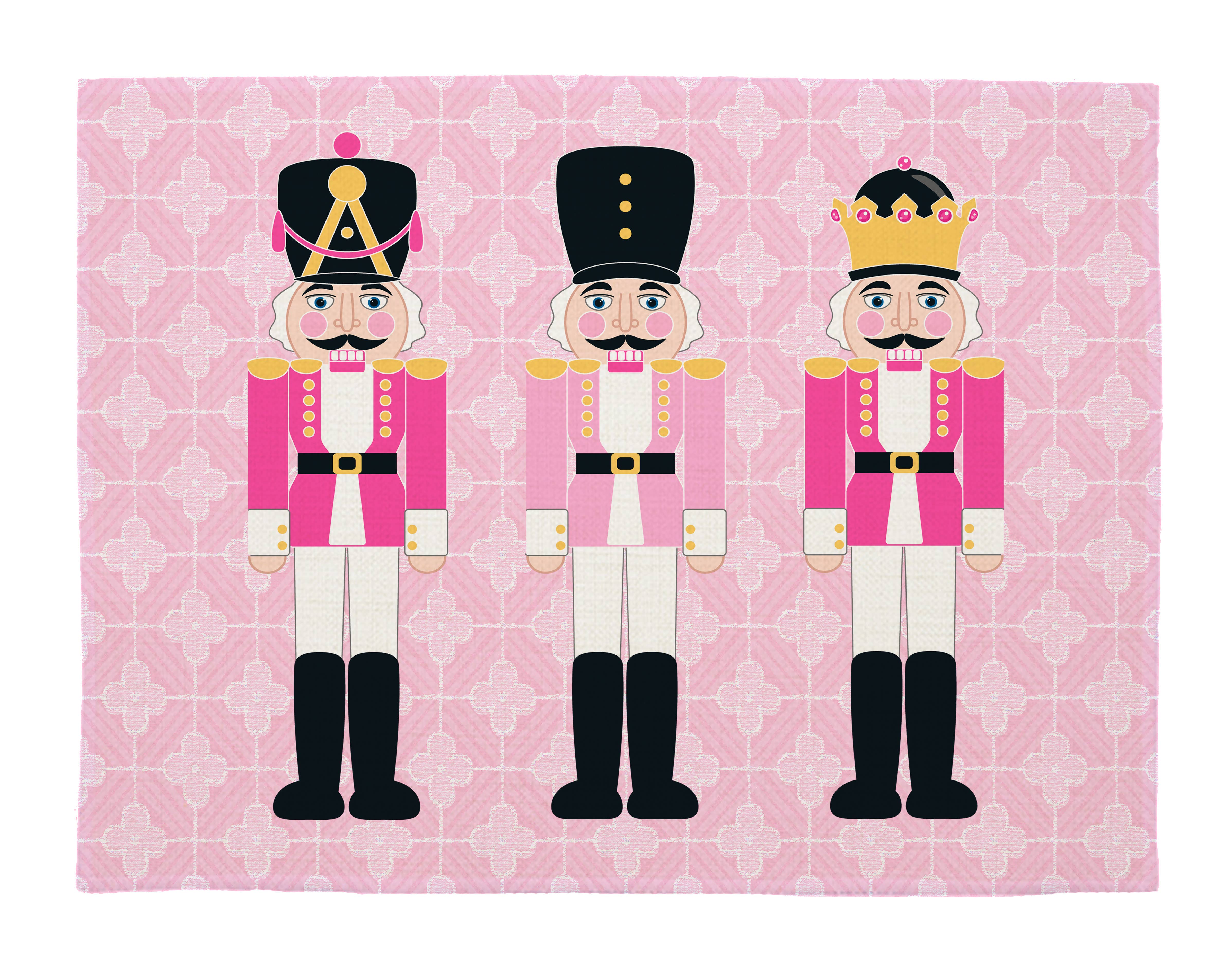 Marye-Kelley - Venta al por mayor Manteles individuales - Manteles individuales de lino rosa con forma de cascanueces3