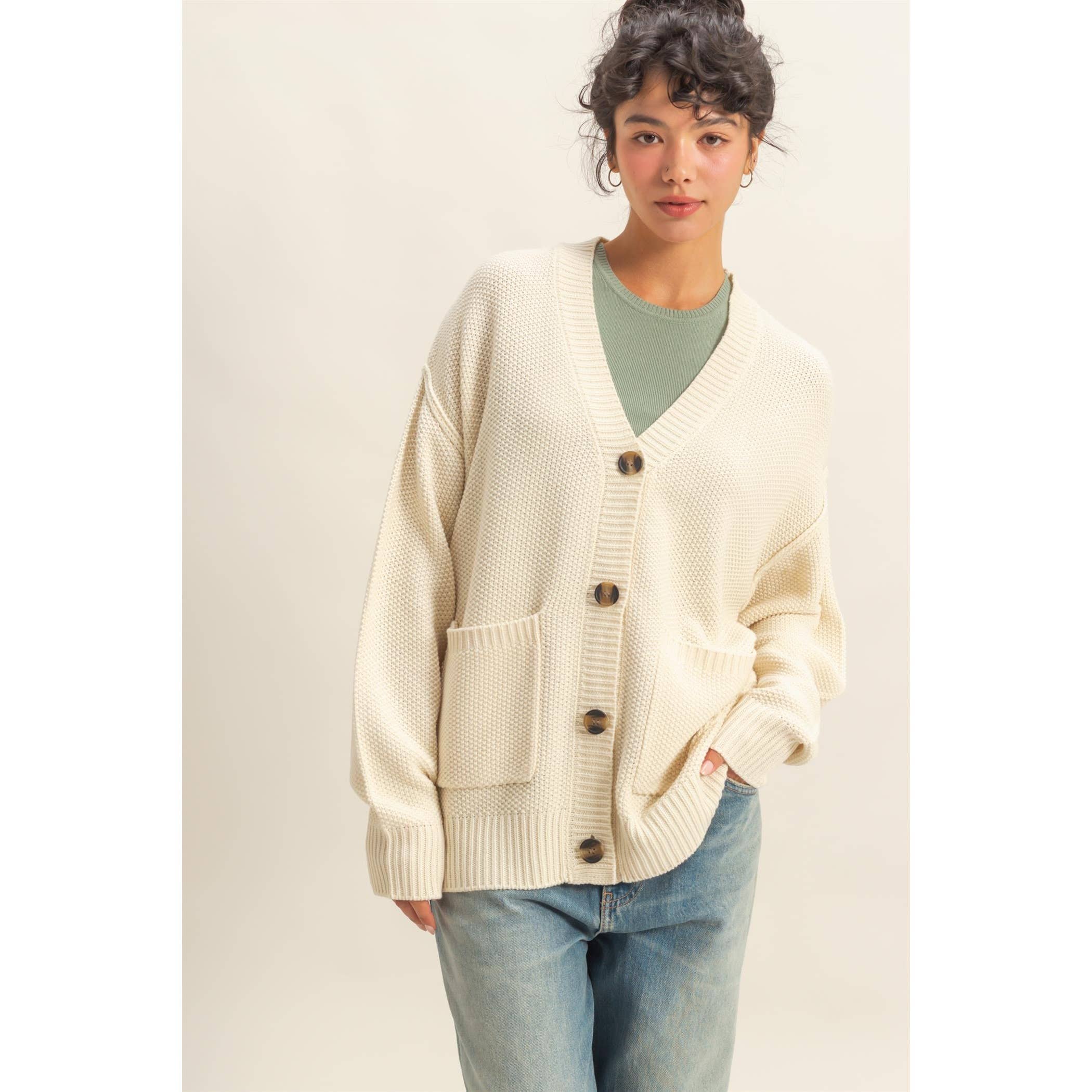 Double Zero - Vendita all'ingrosso Cardigan - Donna - Cardigan oversize con bottoni "Charm Them All"26