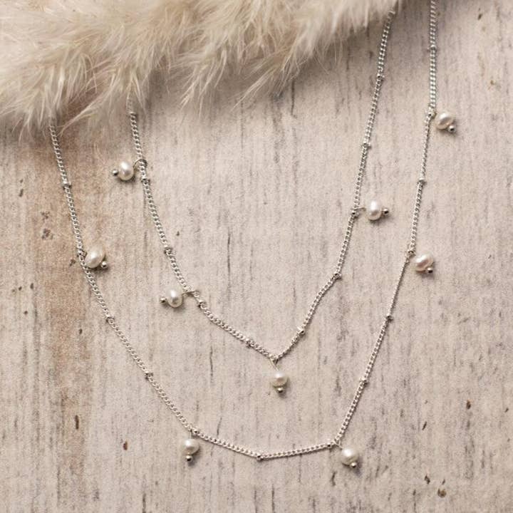 pearla necklace-white pearl for wholesale by Wild Abandon Jewelry
