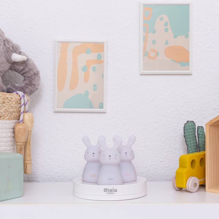 Olala Boutique - Wholesale Night Light - Kids & Baby - BRIGHT PATH - 3 Rabbit Nightlights - Induction Charging8