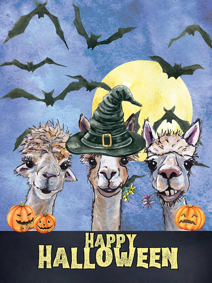 Alpaca Trio - Bandera de jardín de Halloween del HHS para venta al por mayor de Best of Breed Products