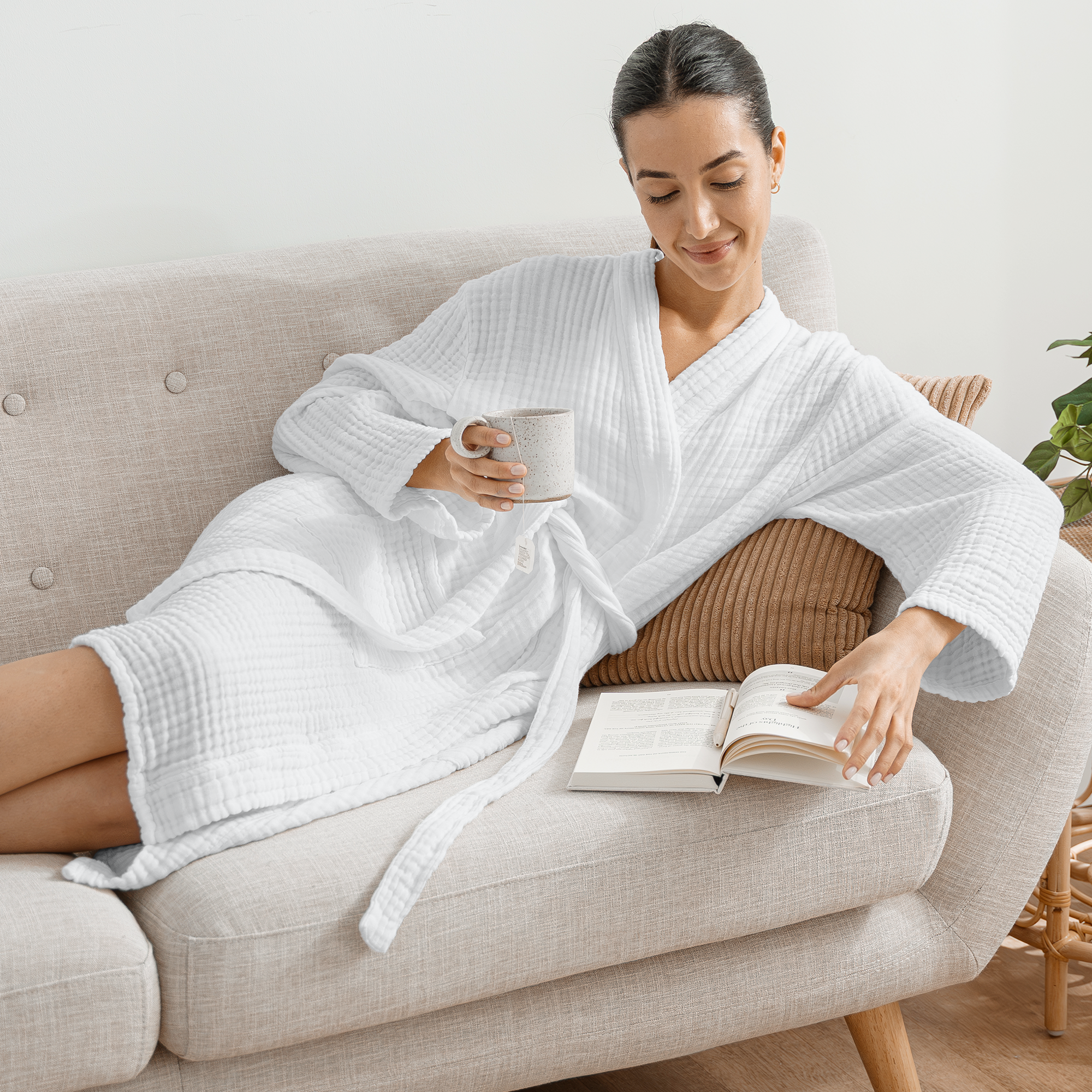 Comfy Cubs - Vente Peignoir – unisexe - Peignoir de bain en mousseline pour adulte - Peignoir doux 100 % coton par Comfy Cubs34