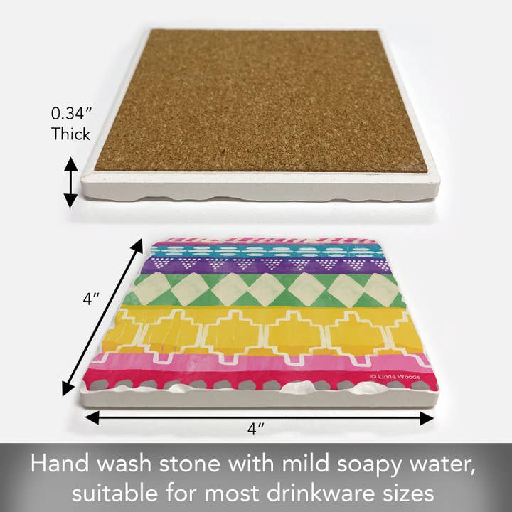 Conimar Promotions - Wholesale Coasters - "Color Fiesta" Single Tumbled Tile Coaster 2