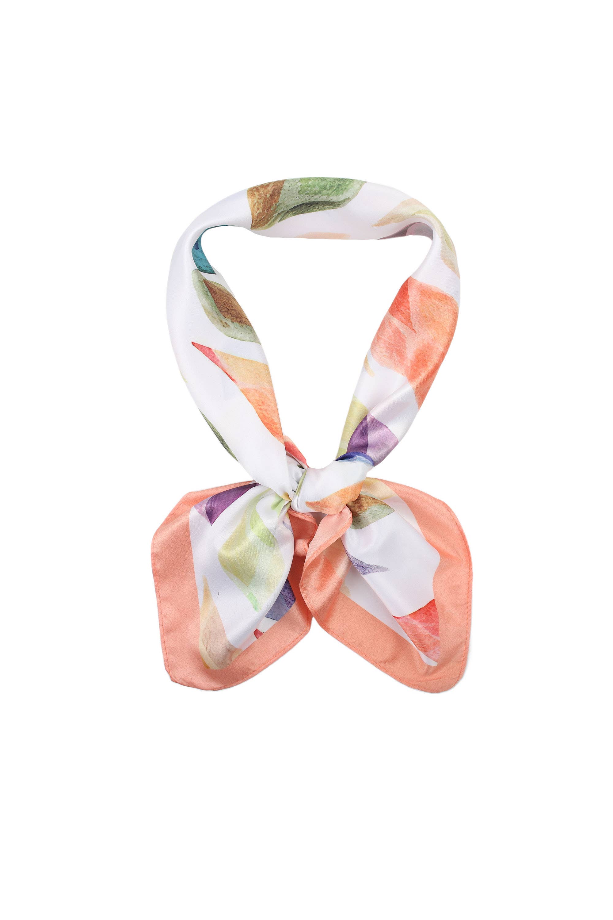 PHANIE MODE – wholesale Scarf – Women's – Small satin square silk-touch diamond print E-092002