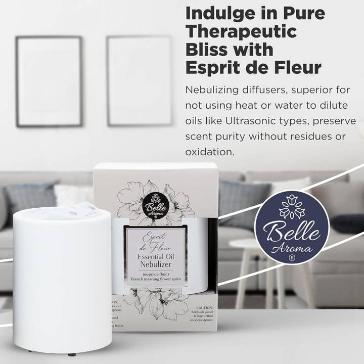 Belle Aroma® - Wholesale Electronic Diffuser - Esprit de Fleur Essential Oil Nebulizer-Light Stone Finish