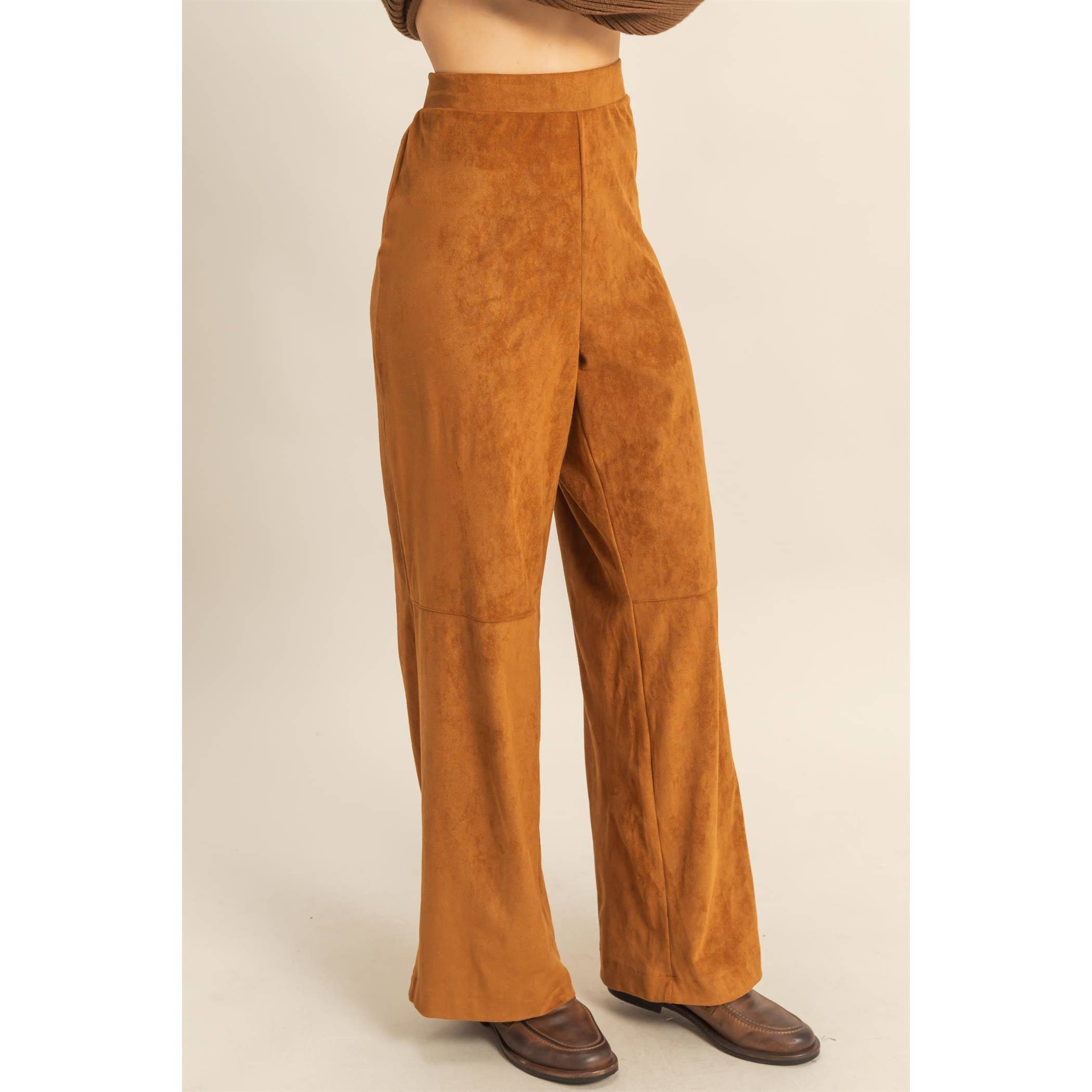 HYFVE – wholesale Byxor - Dam – Breda byxor i mocka med skräddarsydd passform3