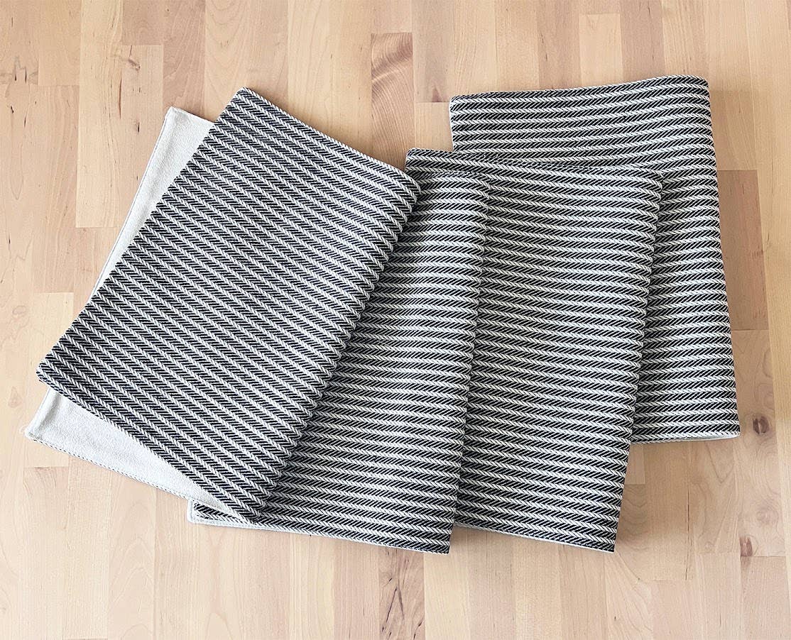 Fennco Styles - Wholesale Placemat - Grey Braided Stripe Two-Side Use Reversible Placemat3