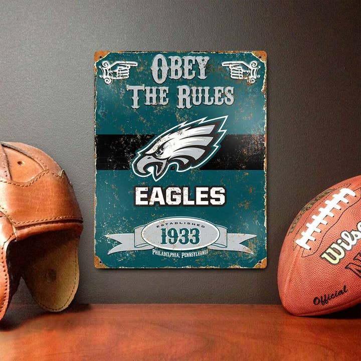 Party Animal, Inc. - Wholesale Sign - Philadelphia Eagles Embossed Metal Sign1