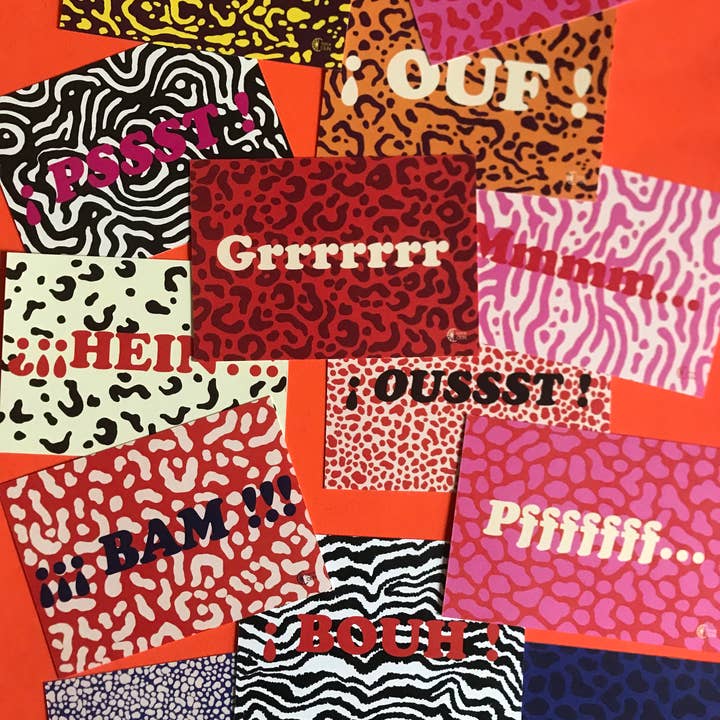 Carta EUH _ Onomatopee_ Leopardo per la vendita all'ingrosso da parte di Claire Colin