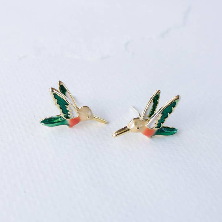 Tiepology - Wholesale Stud/Post Earrings - Mini Hummingbird Stud Earrings