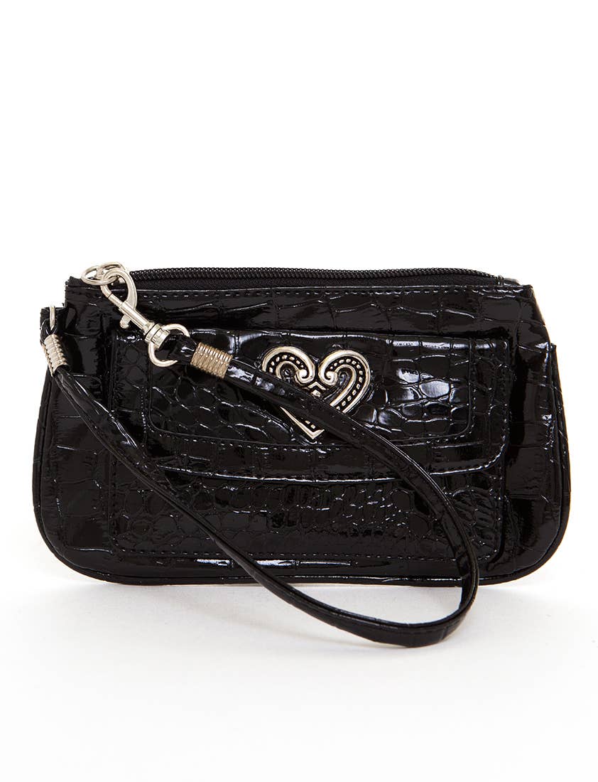 AMPERE CREATIONS - Wholesale Wristlet - Brighton Vegan Leather Inspired Croco Imitation Wristlet Bag0