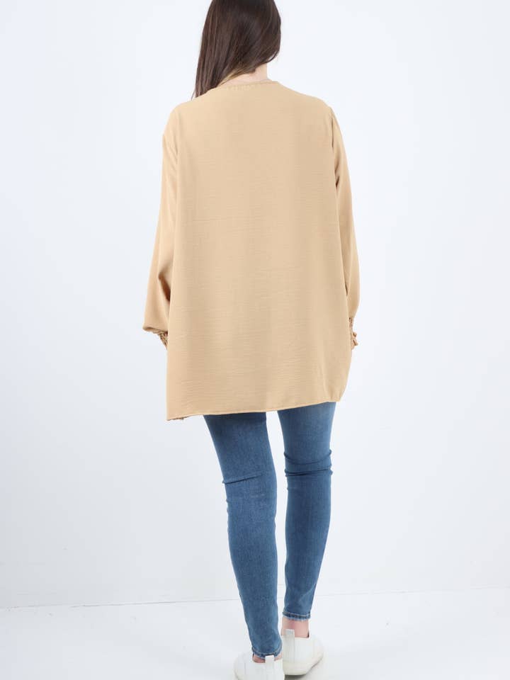 Miss Bold – wholesale Tunic – Women’s – Italian Shirred V Neck Long Sleeve Tunic Top31