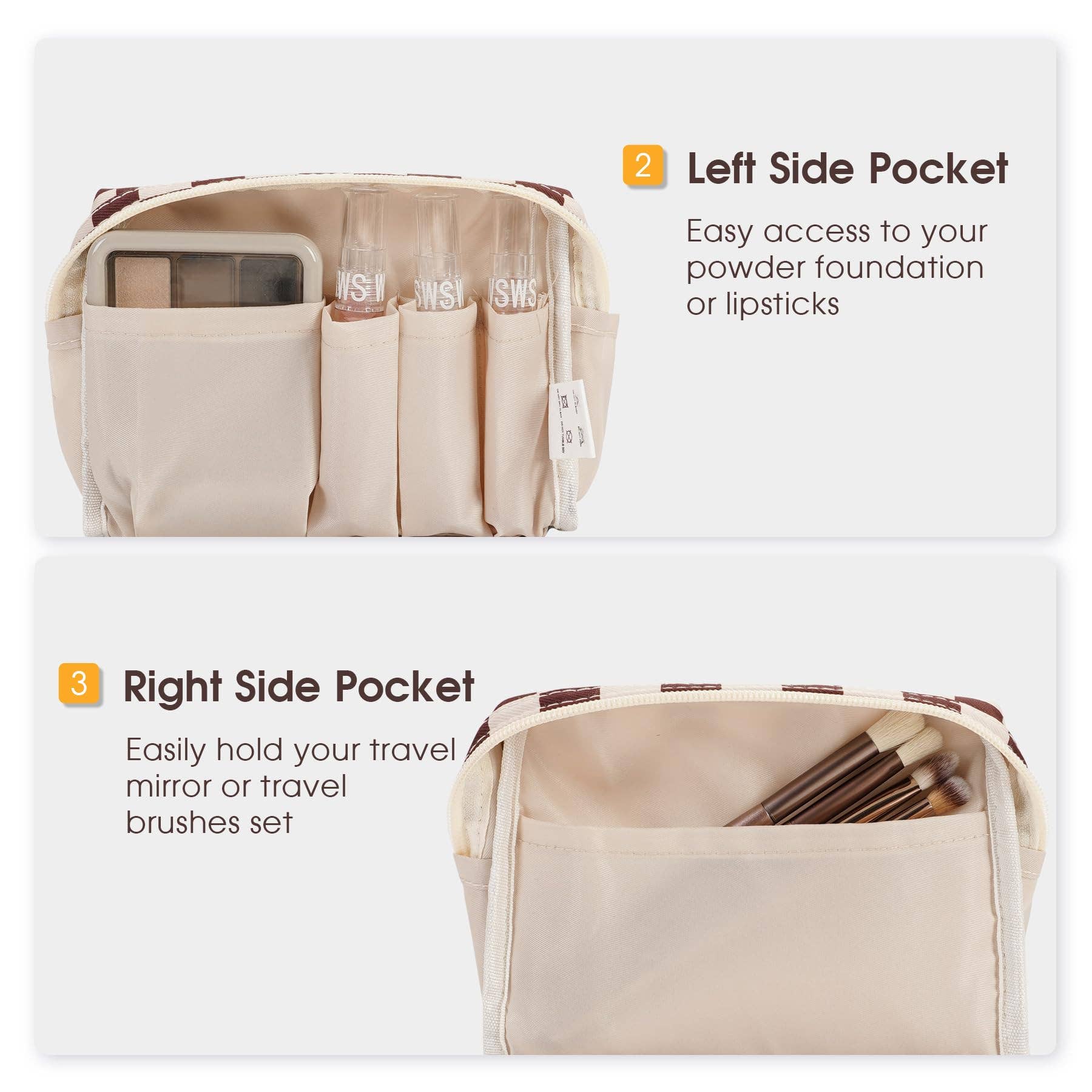 wandf - Wholesale Makeup/Cosmetic Bag - Checkered Makeup Bag Travel Cosmetic Bag Organizer Toiletry68