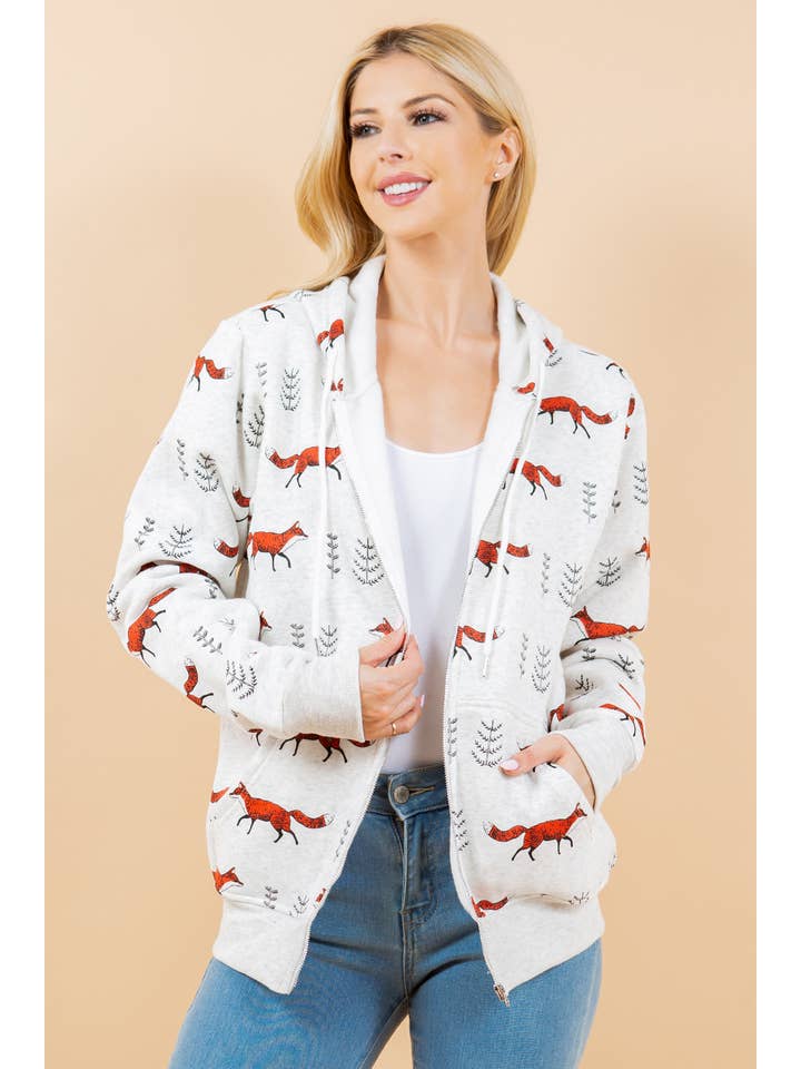 LA Soul - Vente Sweat à capuche – femme - Sweat à capuche à fermeture éclair Red Fox3