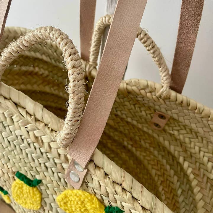 High crafty – wholesale Beach bag – 🍋 Amalfi Basket – Handwoven Raffia & Leather Bag1