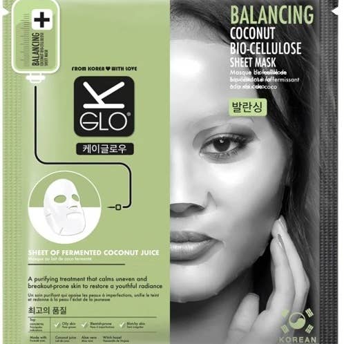 K-GLO - Wholesale Skincare Face Mask - Balancing 10 Pack Coconut Bio-Cellulose Sheet Mask