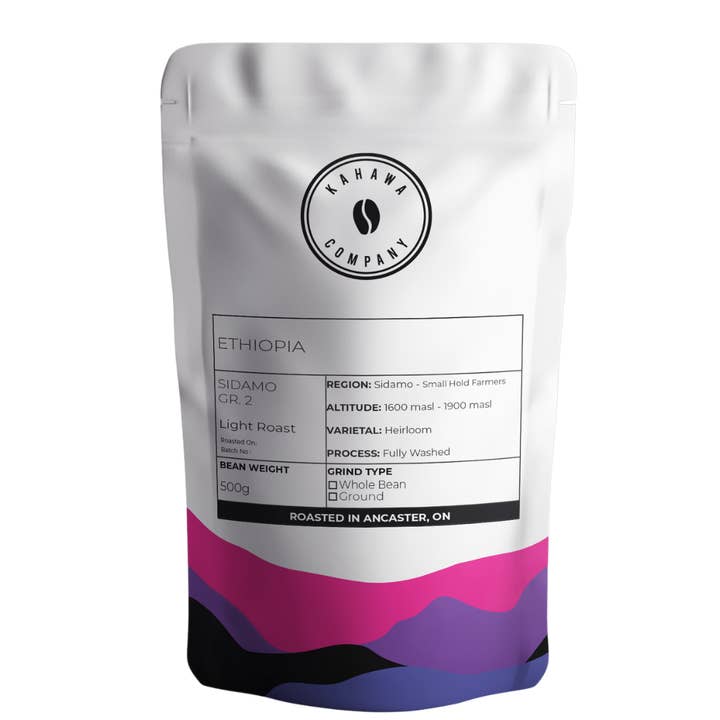 Ethiopia Sidamo Light Roast 500g for wholesale by Kahawa Company