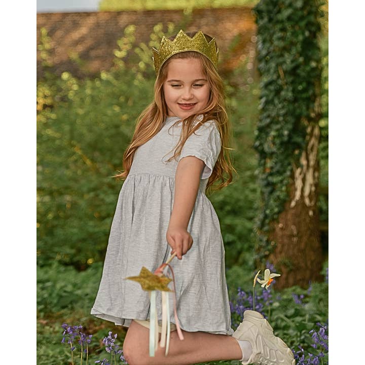 A is for Alice Costumes - Wholesale Party hat/crown - Gold Glitter Crown - Kids Dress Up Accessory6