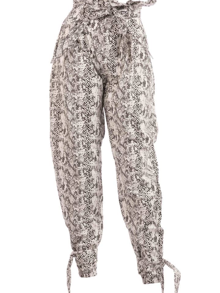 Snake Skin Tryckta Cargobyxor för wholesale av K Too