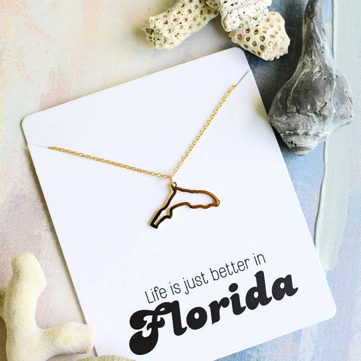 Two and Crew - Wholesale Pendant/Charm Necklace - Florida Necklace – State Charm Jewelry, Sunshine Gift Idea