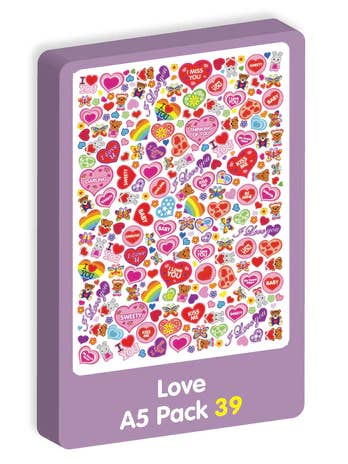 LOVE A5 for wholesale by Purple Peach Stickers